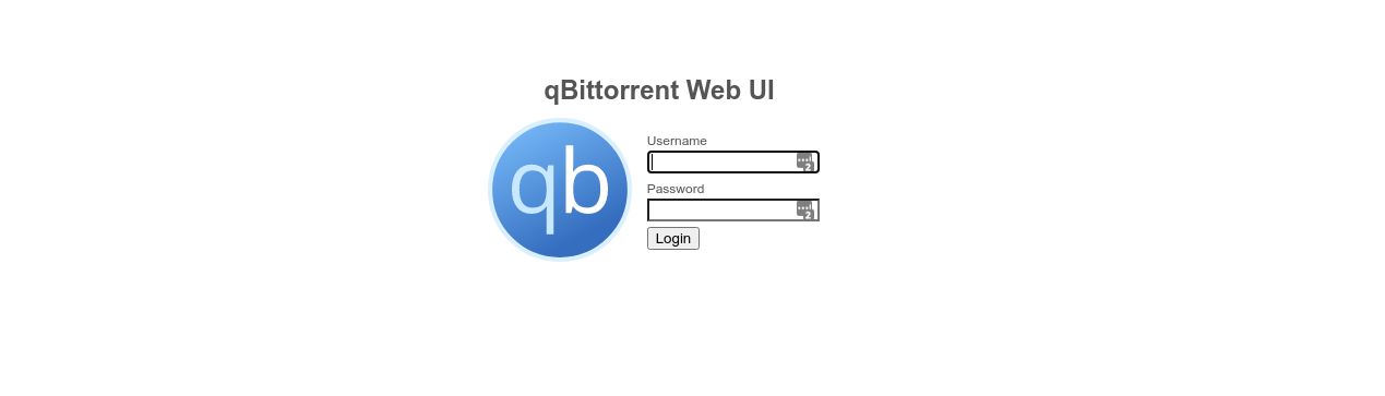 Login de qBittorrent